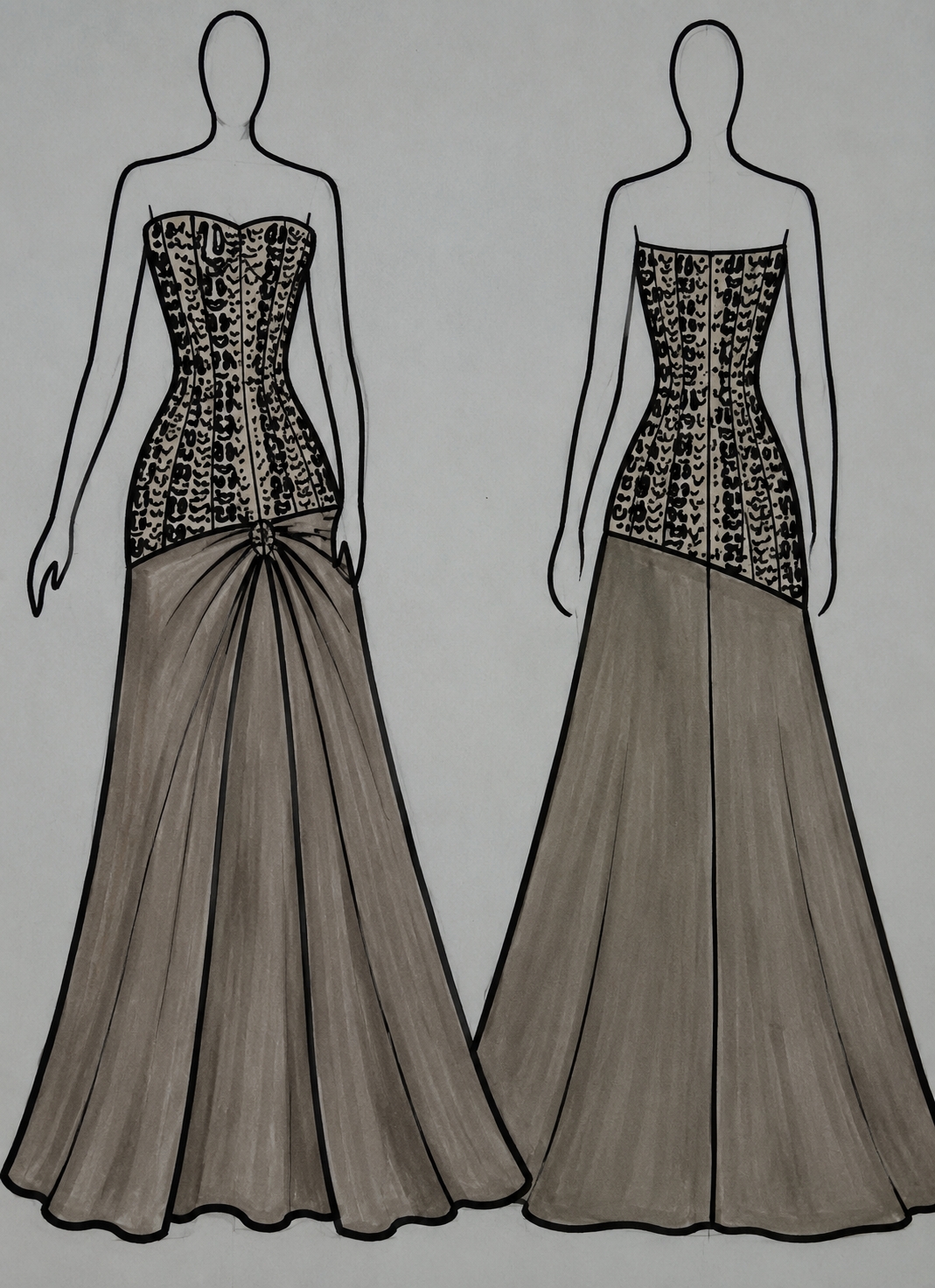 Cascade fashion illustration