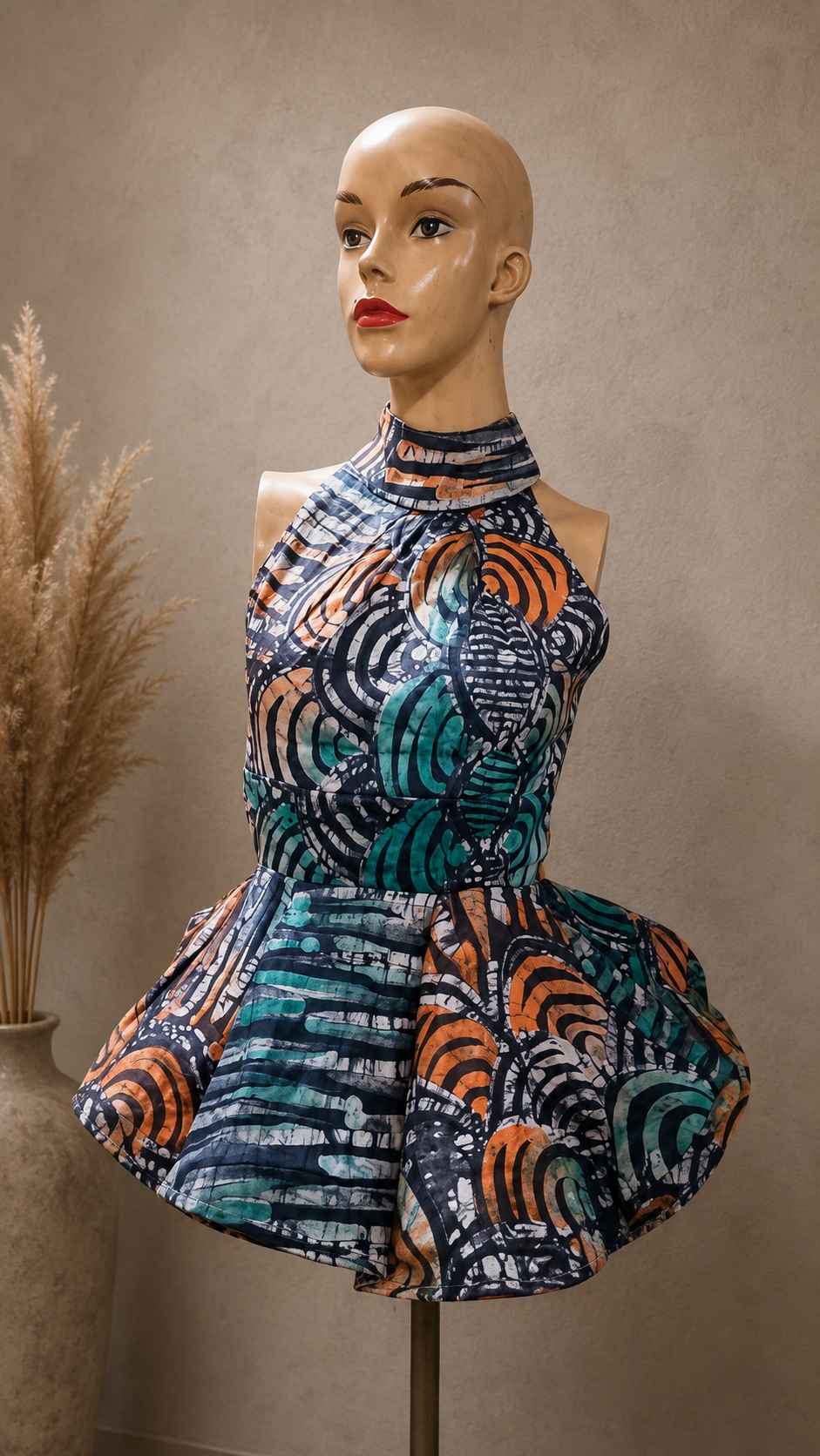 Printed halter peplum top by Joycenuwa