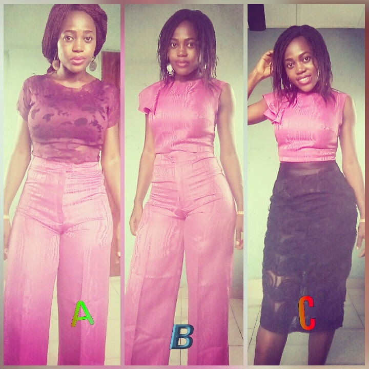 Pink trousers and top by Joycenuwa